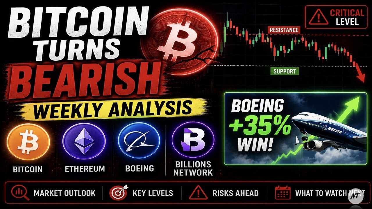 Bitcoin Turns Bearish – Boeing +35% Win & Weekly Analysis 📉