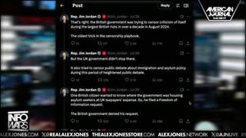 Rep. Jim Jordan Drops Scathing Breakdown Detailing U.K. Government's Orwellian Censorship