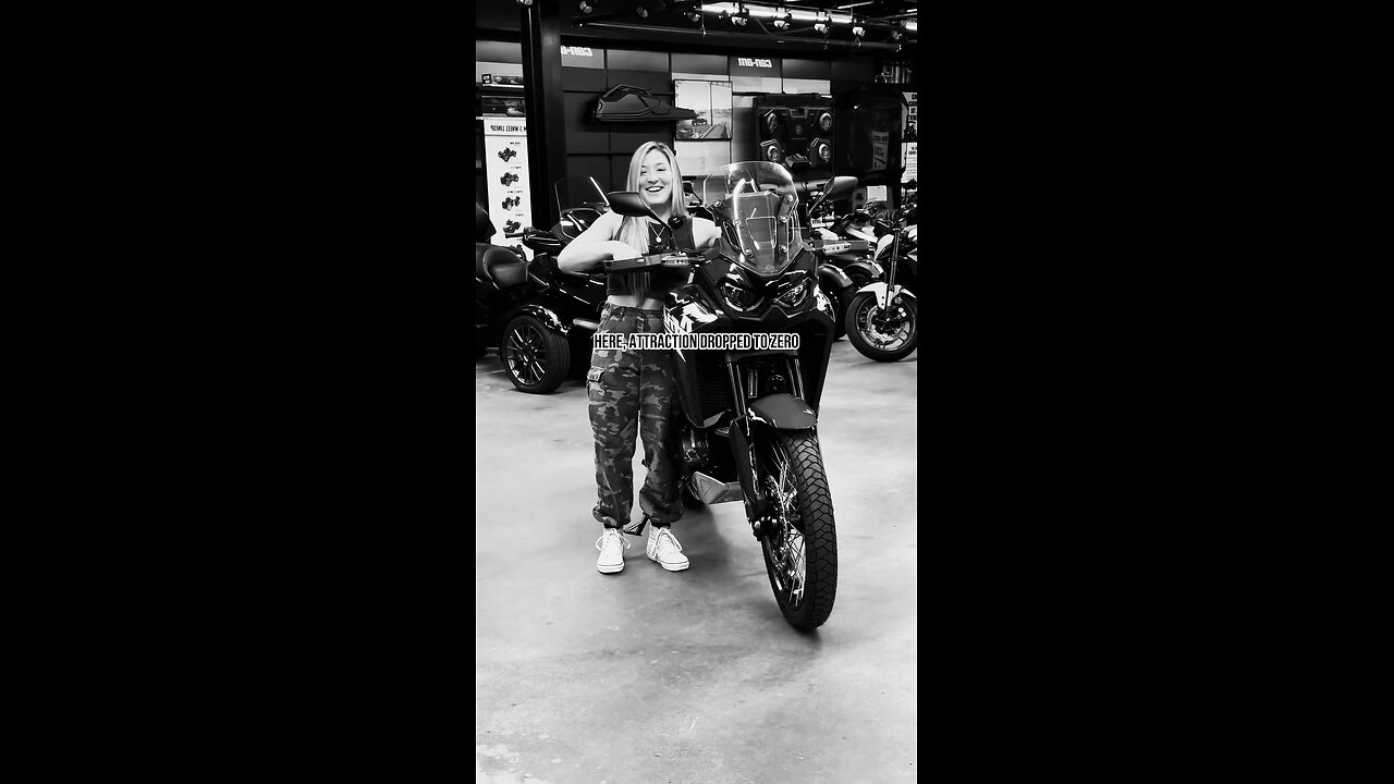 Bike obsession is masculine. Here, attraction dropped to zero