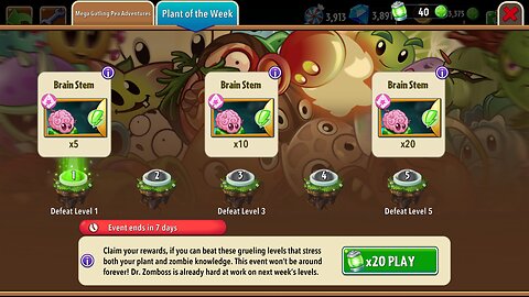 Plants vs Zombies 2 - Plant of the Week - Brain Stem - January 2026