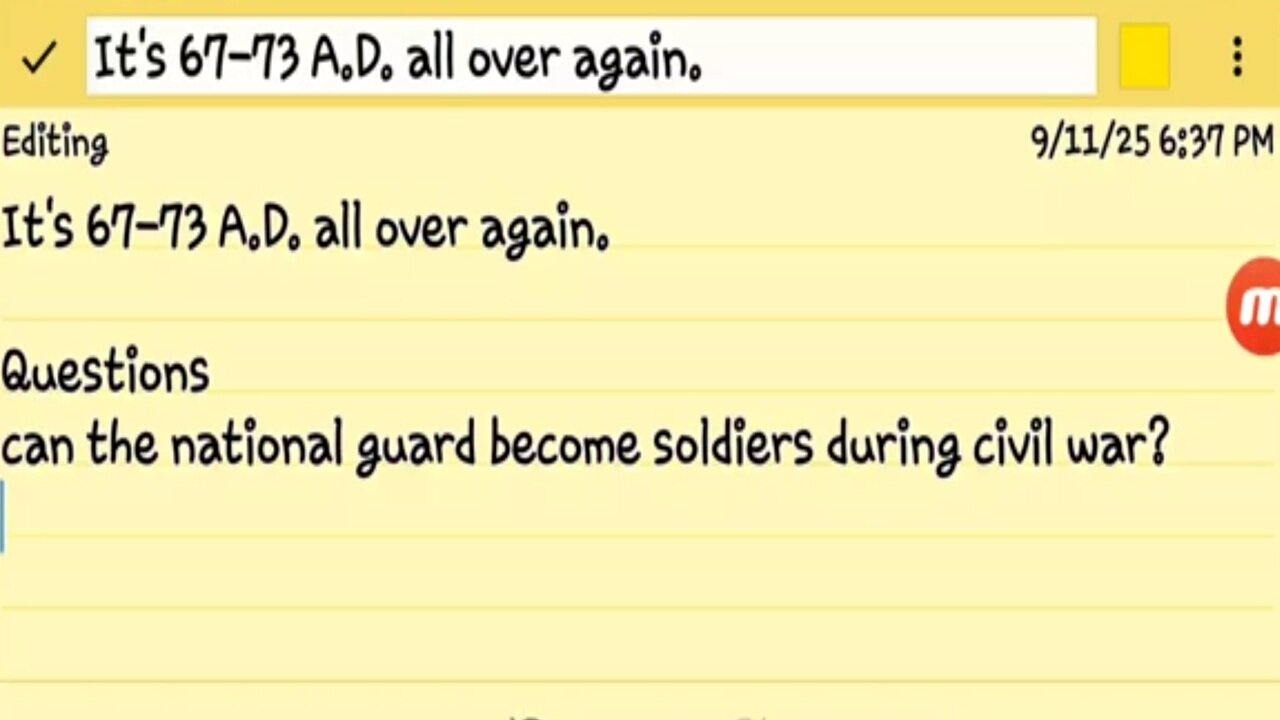 It's 67-73 A.D. all over again.