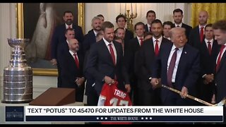 Florida Panthers Present Trump With GOLDEN Stick, 47 Jersey and Rings