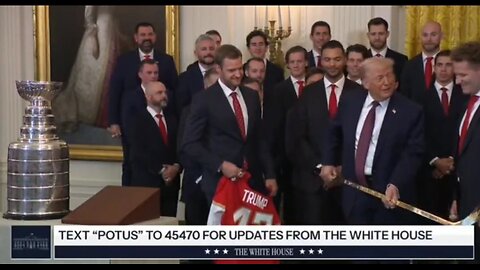 Florida Panthers Present Trump With GOLDEN Stick, 47 Jersey and Rings