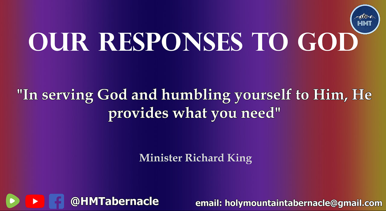 OUR RESPONSES TO GOD