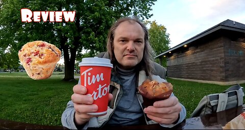 Tim Hortons Fruit Explosion Muffin + Dark Roast Coffee Shot of Chocolate Hazelnut Review