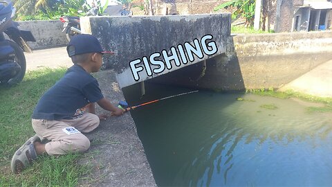 Fishing in a Tiny River Near Rice Fields – Caught a Baby Catfish!