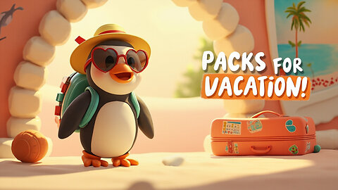 Penguin Packs for Vacation 🐧✈️ | Summer Packing Song for Kids