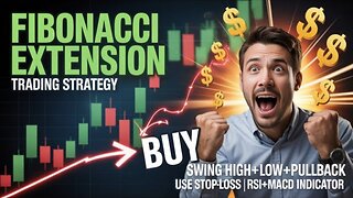 Fibonacci Extension Trading Strategy | Swing High+Low+Pullback | Use Stop-Loss | RSI+MACD Indicator