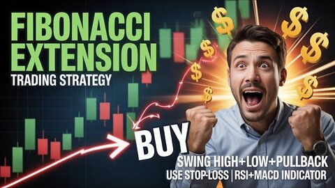 Fibonacci Extension Trading Strategy | Swing High+Low+Pullback | Use Stop-Loss | RSI+MACD Indicator