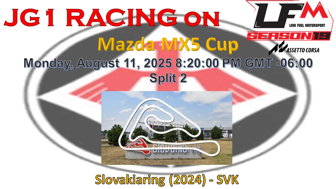 JG1 RACING on LFM - Mazda MX5 Cup - Slovakiaring (2024) - SVK - Split 2