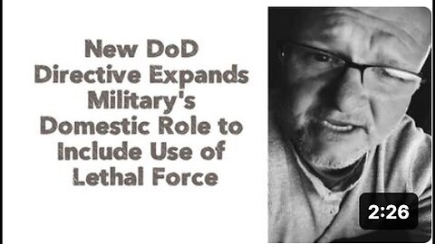 "DoD Directive Enlarges Military's Domestic Role, Lethal Force Included"