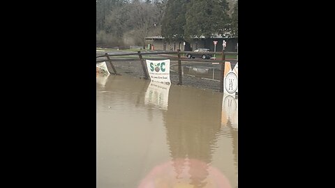 Flood waters close road in front of elementary school