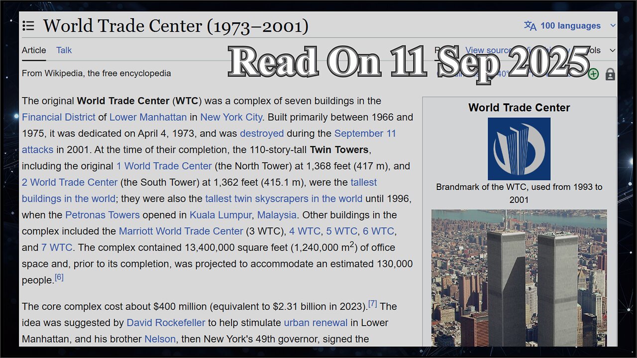World Trade Center (1973–2001) - 11 September 2025