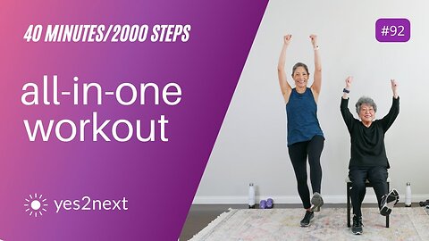 40 Minute All in One Workout Cardio Walk, Strength Work, Balance, Stretching