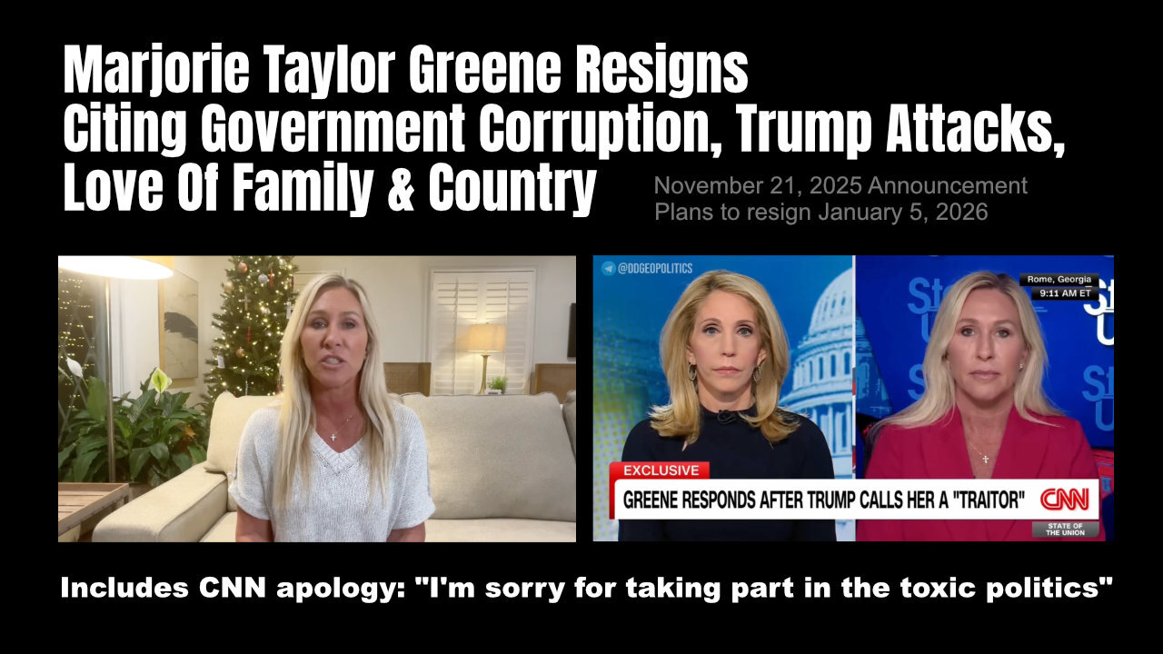 Marjorie Taylor Greene Resigns Citing Government Corruption, Trump Attacks, Love Of Family & Country