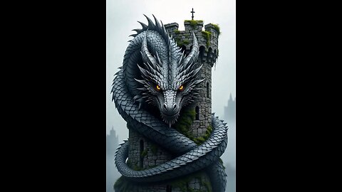 AI dragon soars through a digital realm, its scales shimmering on blue and violet light.