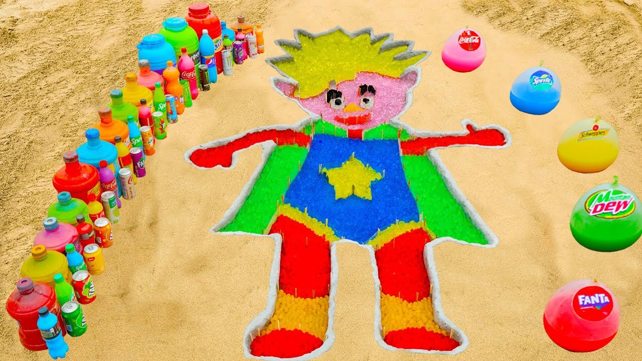 How to make Rainbow Mattel DreamWorks Trolls with Orbeez, Balloons Coca Cola, Mentos & Popular Sodas