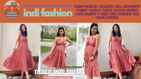 DEEP SELF Women's Summer V Neck Ruffle Tiered Swing Flowy A Line Beach Sundress