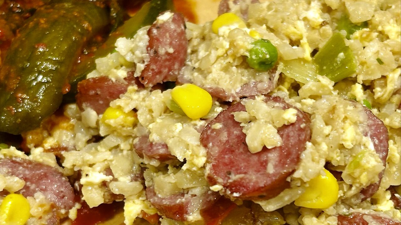 Organic Low Carb Stir Fried Riced Cauliflower