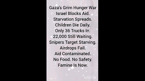 Gaza's Grim Hunger War Israel Blocks Aid.