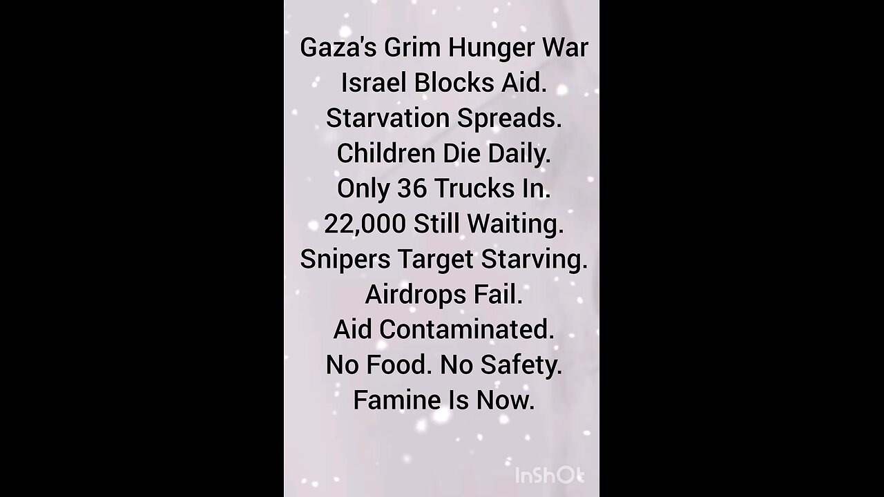 Gaza's Grim Hunger War Israel Blocks Aid.