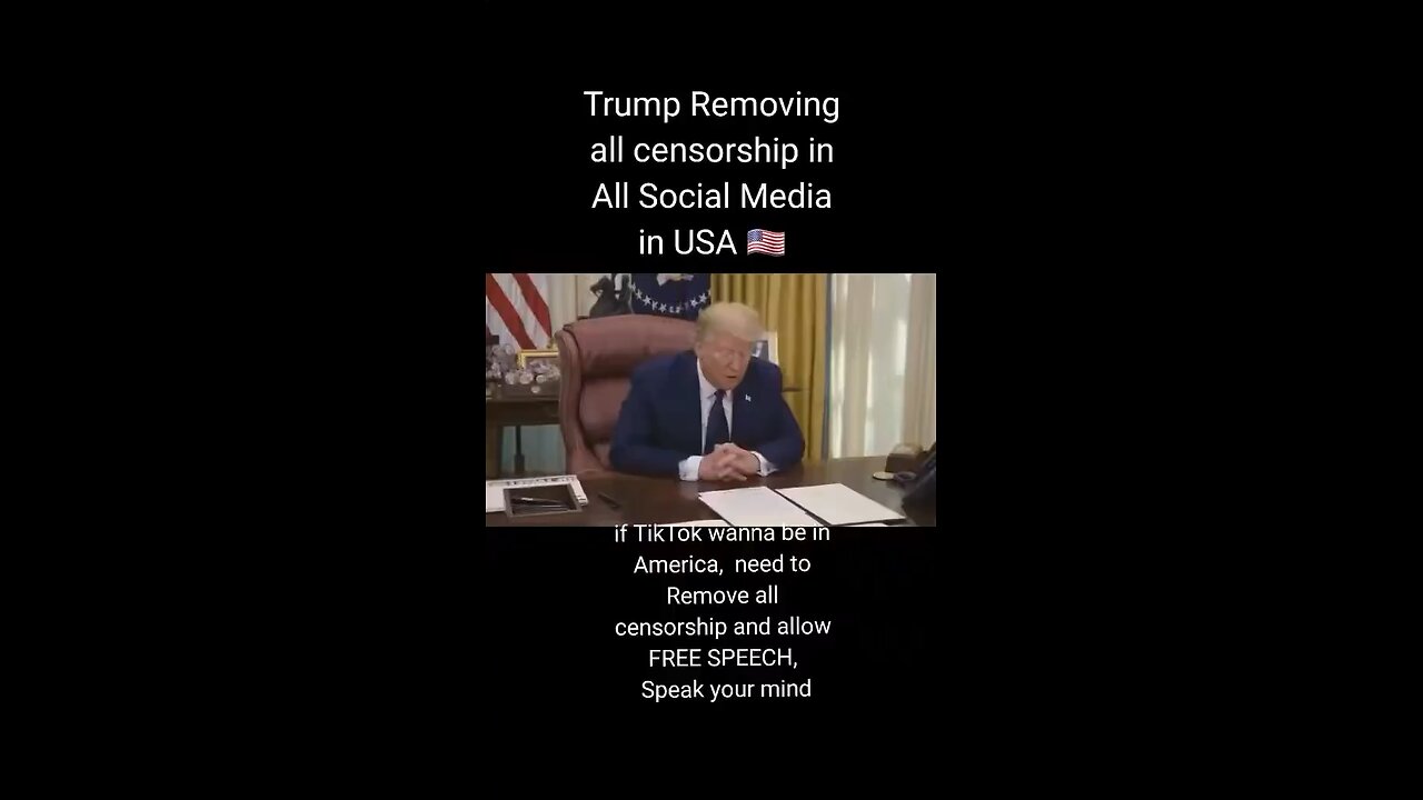 Trump Removing All Censoring From Social Media Platforms In The U.S.