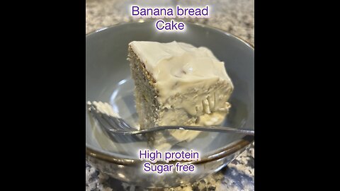 Banana Bread sugar free (minus the “icing”) #protein #recipes #zerosugar #bananabread #banana