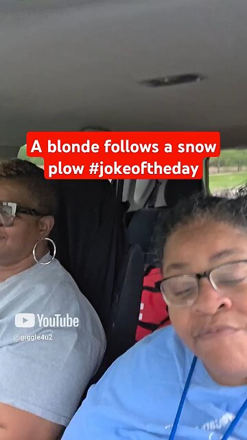 A blonde follows a snow plow #jokeoftheday