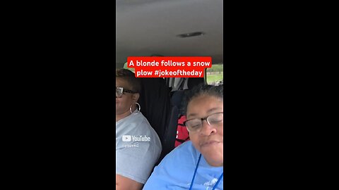 A blonde follows a snow plow #jokeoftheday