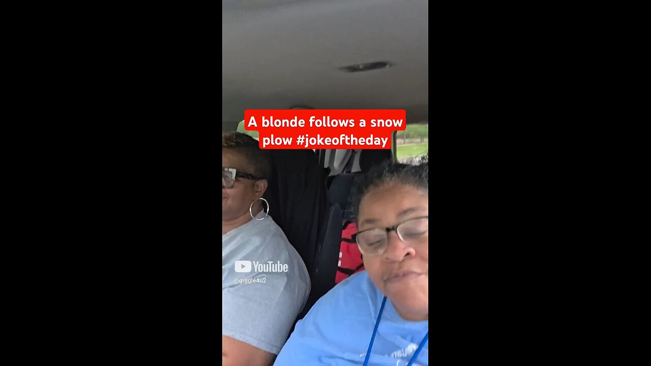A blonde follows a snow plow #jokeoftheday