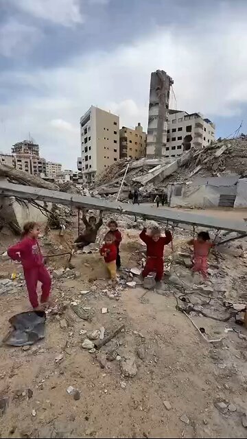 Videos of children playing in the ruins of the Gaza Strip are making the