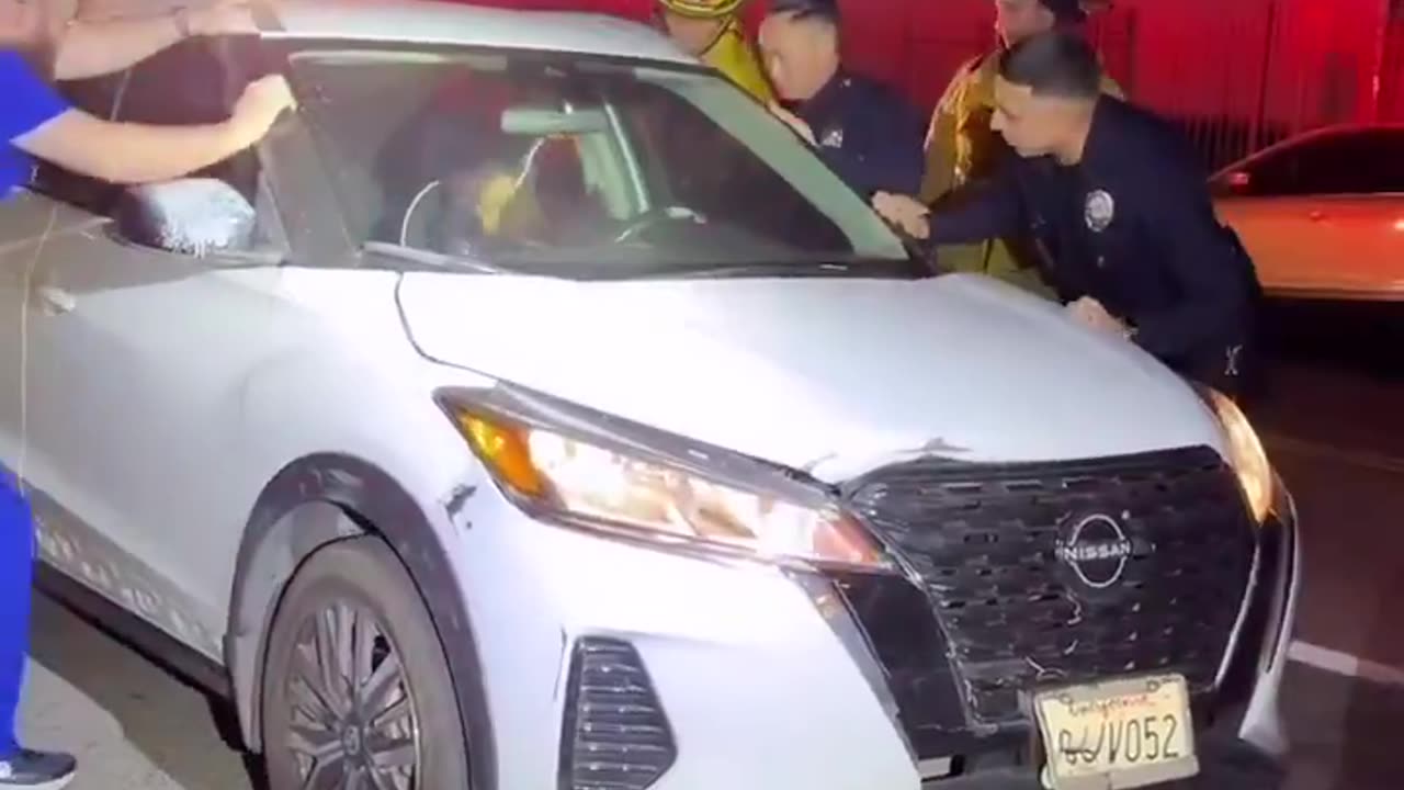 🚨🚔 LAPD AND FIRE DEPARTMENTS TRY TO WAKE UP WOMAN ON ROAD