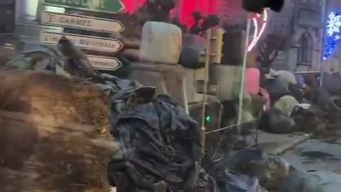 Il video mostra le conseguenze delle massicce proteste degli agricoltori.