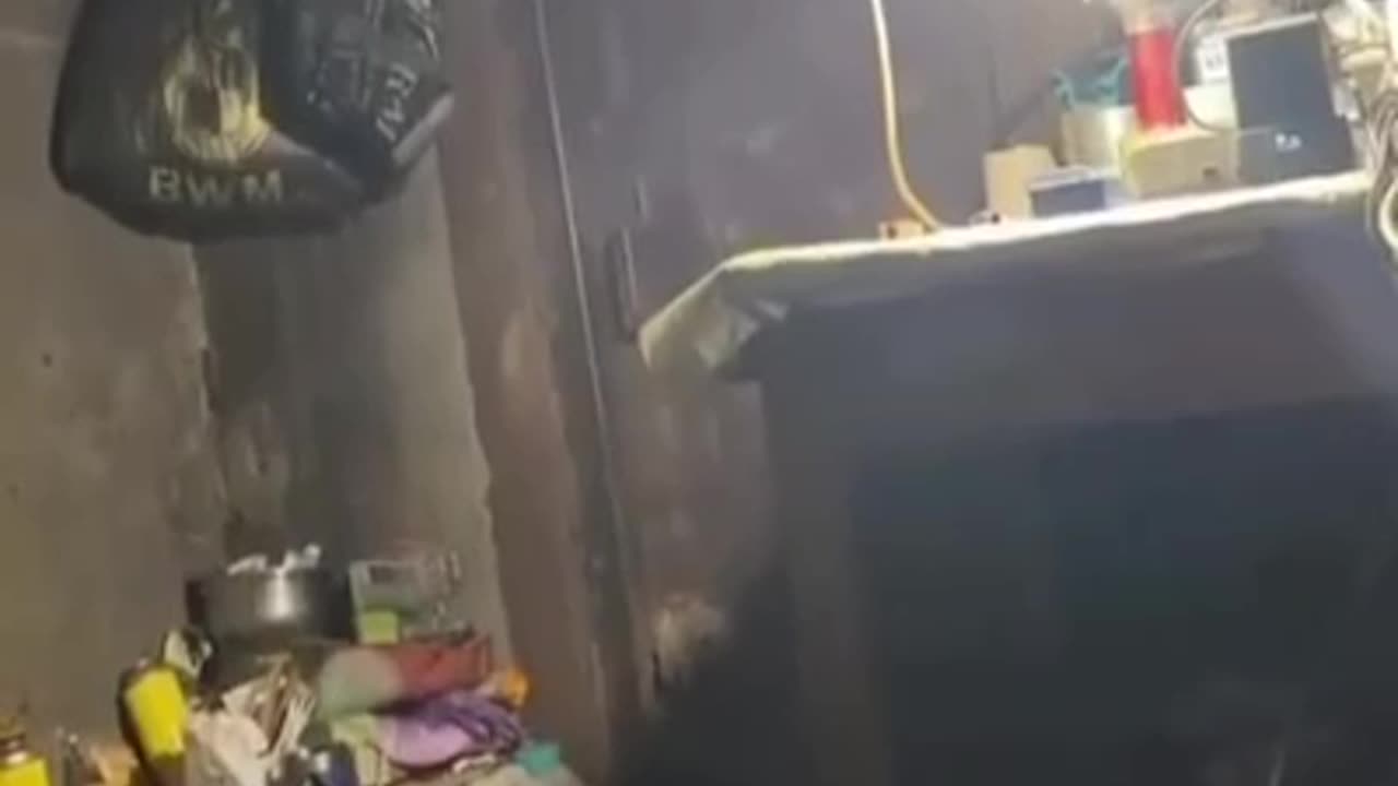 Russian Dugout is Rocked When Shell Lands Close By