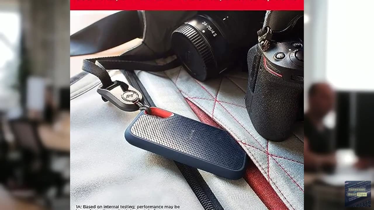 SanDisk 1TB Extreme Portable SSD - Up to 1050MB/s, USB-C, USB 3.2 Gen 2, IP65 Wa