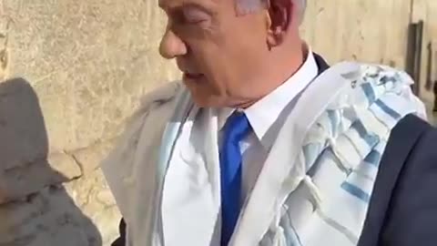 Benjamin Netanyahu after the bombing of the nuclear facilities offered a prayer at the Western Wall.