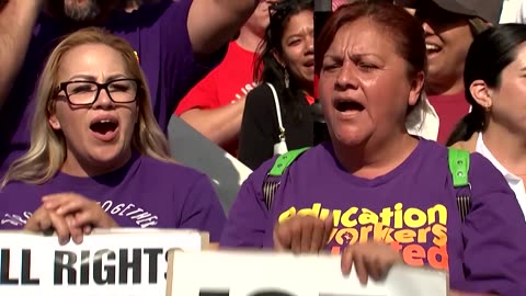 Protesters rally in Los Angeles following ICE immigration raids
