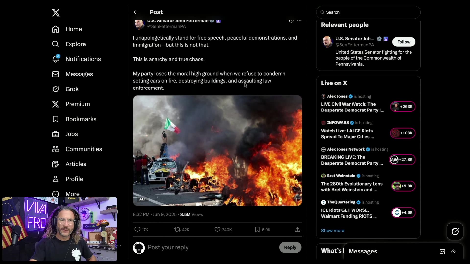 Gavin Newsom BELONGS IN JAIL! L.A. Burns & the Moron Lectures EVERYONE ELSE! Viva Frei