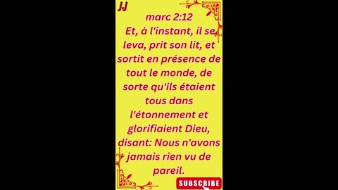 "Le paralytique pardonné et guéri" marc 2:12 #shorts #youtube #ytshorts #jesus #views #french #love