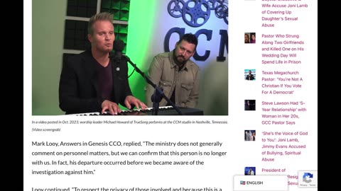 r/PastorArrested | Website Read | Kentucky: Worship Leader Associated with Ken Ham’s Creation Museum