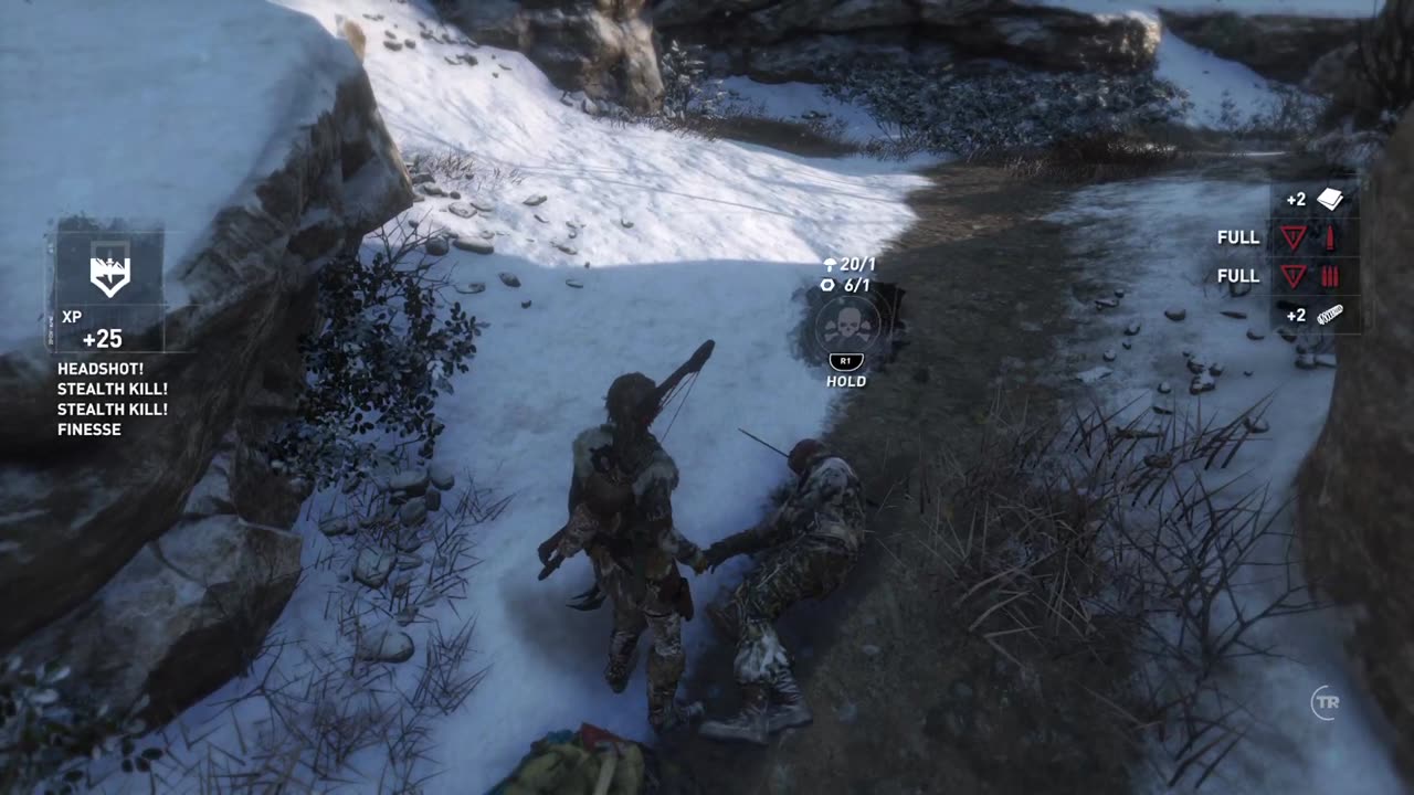 Arrow to the Head then Death from Above Combo: Rise of the Tomb Raider