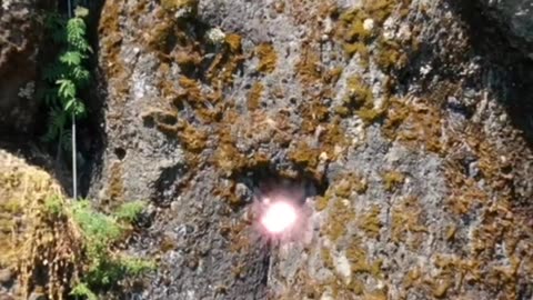Rock used as door to giants caves