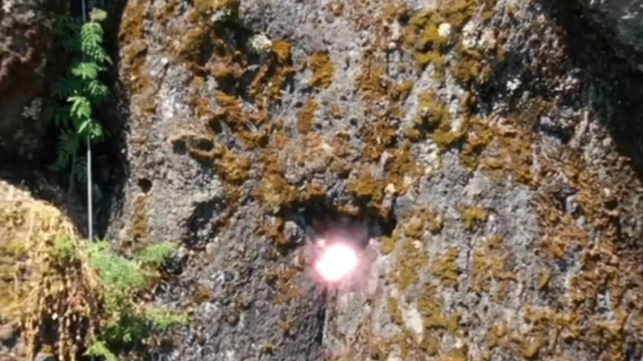 Rock used as door to giants caves