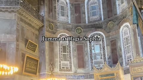 Hagia Sophia Grand Mosque in Jummah slat time