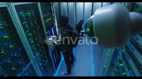 Surveillance Camera Capturing Hackers in Server Room