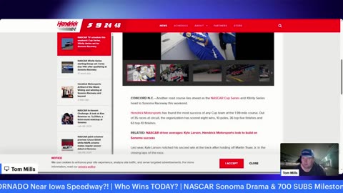TORNADO Near Iowa Speedway?! | Who Wins TODAY? | NASCAR Sonoma Drama & 700 SUBS Milestone!