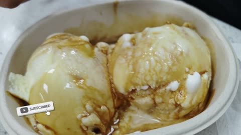 Vanilla with coffee sauce