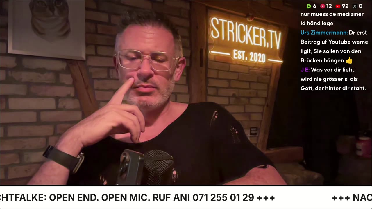 NACHTFALKE 01./02. Juli 2035. Open End. Open Mike. Ruf an! 071 255 01 29