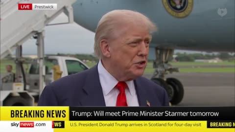 President Trump's red-pill coding started on arrival in Scotland