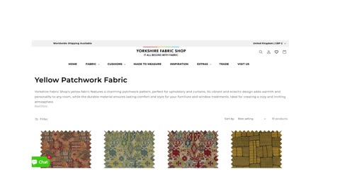 Yellow Colour Patchwork Fabric at Yorkshire Fabric Shop